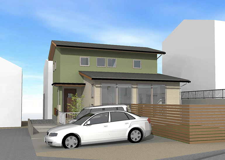 和やかな緑に包まれる家